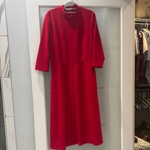 Maggy London Vibrant Red Long Sleeve Dress